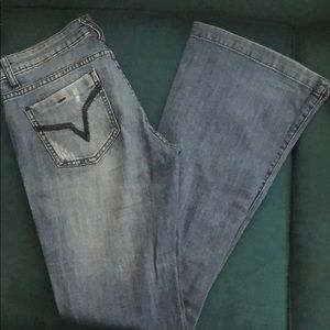 Volcom ripped bell bottom jeans